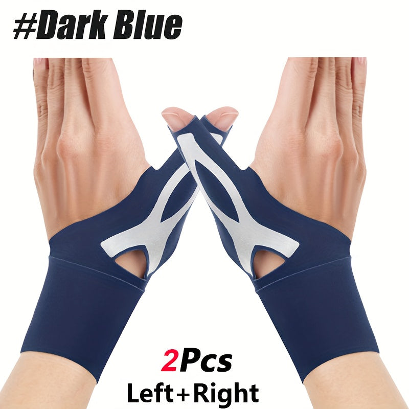 Set of 2 Thumb And Wrist Compression Sleeves, Elastic Support Gloves Suitable for Gaming, Sports, And Office Use, Designed for Both Men And Women - Fits Either Hand