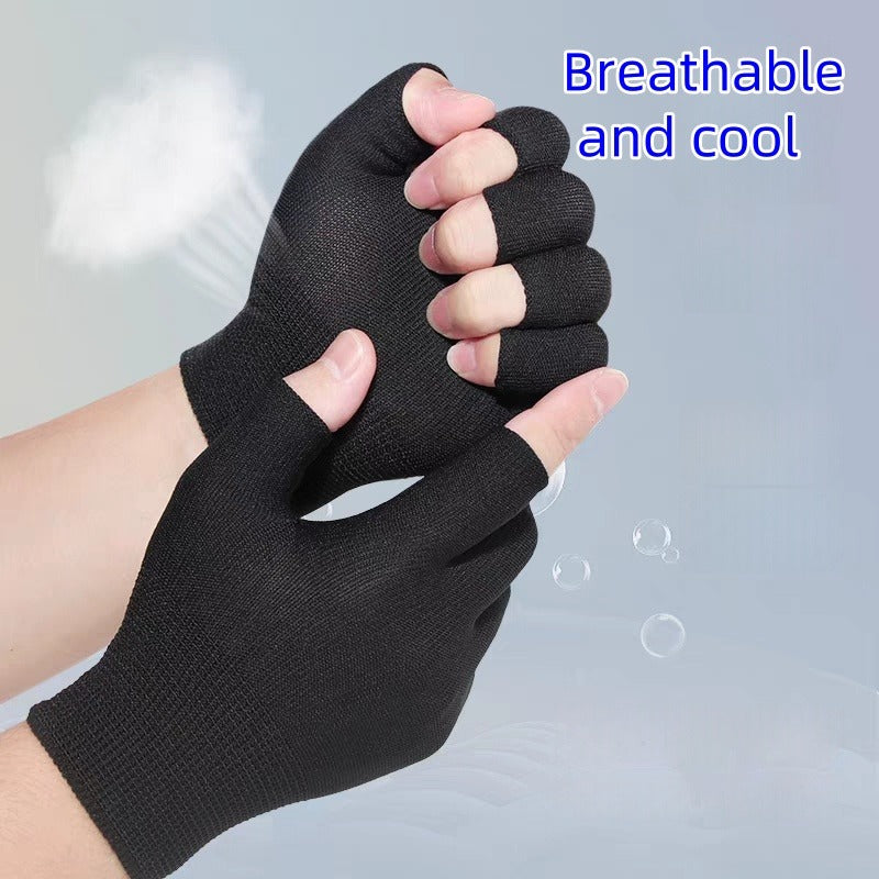 [Fingerless Gloves] 8pcs/4pcs Outdoor Sports Breathable Elastic Fingerless Gloves, Black and Gray, Ideal for All Seasons, Unisex Fingerless Gloves for Outdoor Activities, Fishing, Driving, Cycling, Motorcycle Riding