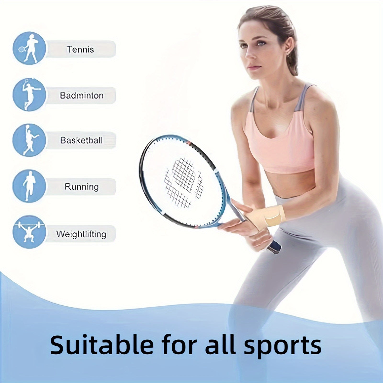 1pc Ultra-Thin Elastic Wristbands, Sports Support Wristband, Versatile for Both Hands, Suitable for Badminton, Tennis, Basketball And Fitness, Perfect Gift for Valentine'S Day, Birthday And Mother'S Day
