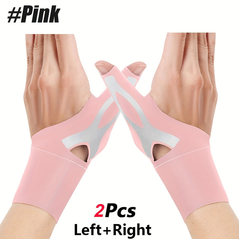 Set of 2 Thumb And Wrist Compression Sleeves, Elastic Support Gloves Suitable for Gaming, Sports, And Office Use, Designed for Both Men And Women - Fits Either Hand